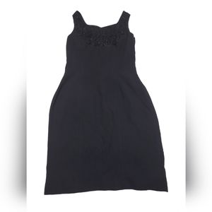 MARIANNA DRESS WOMENS SIZE 8 BLACK SLEEVELESS LINED BEADED EVENING KNEE LENGTH